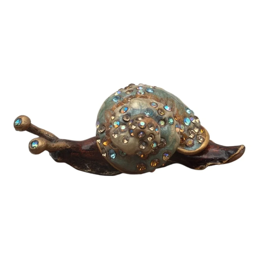 Jay Strongwater Adelle Snail Oceana Trinket Box Org. Box & Pamphlet